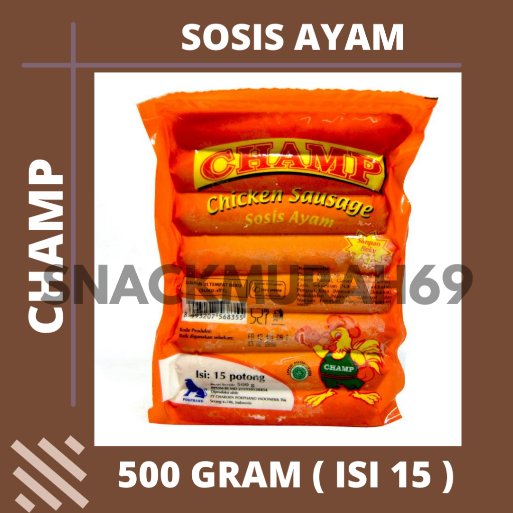 

Champ Sosis Ayam 500 gram ( isi 15 ) Termurah