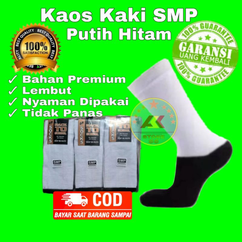 Ready COD Promo KAOS KAKI Anak SEKOLAH Laki Laki Perempuan KAUS KAKI SD SMP SMA KAOSKAKI Putih Hitam