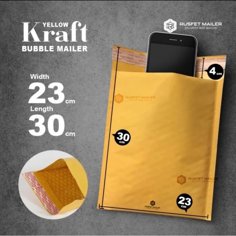 

Amplop Plastik Bubble Mailer Envelope Bubble Mailer Kraft Yellow Paper 23X26 23X30