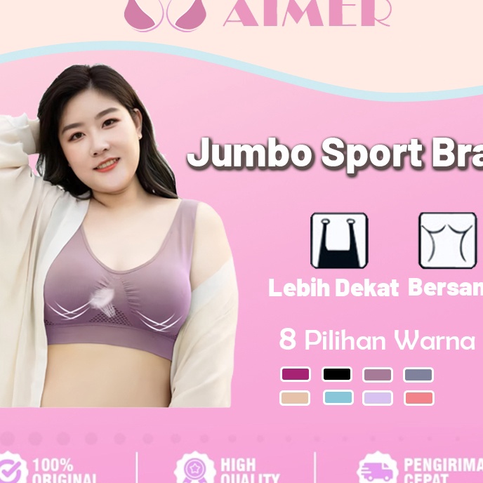 KP8 AIMER Sport Bra Jumbo Push Up Bra Yoga Bh Bra Olahraga Tanpa Jahitan Nirkabel S6