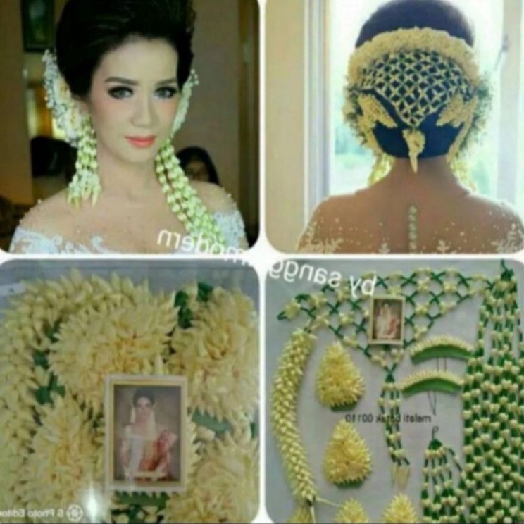 ART L66B satu set ronce melati pengantin Batak cantik dan keket melati orang tua
