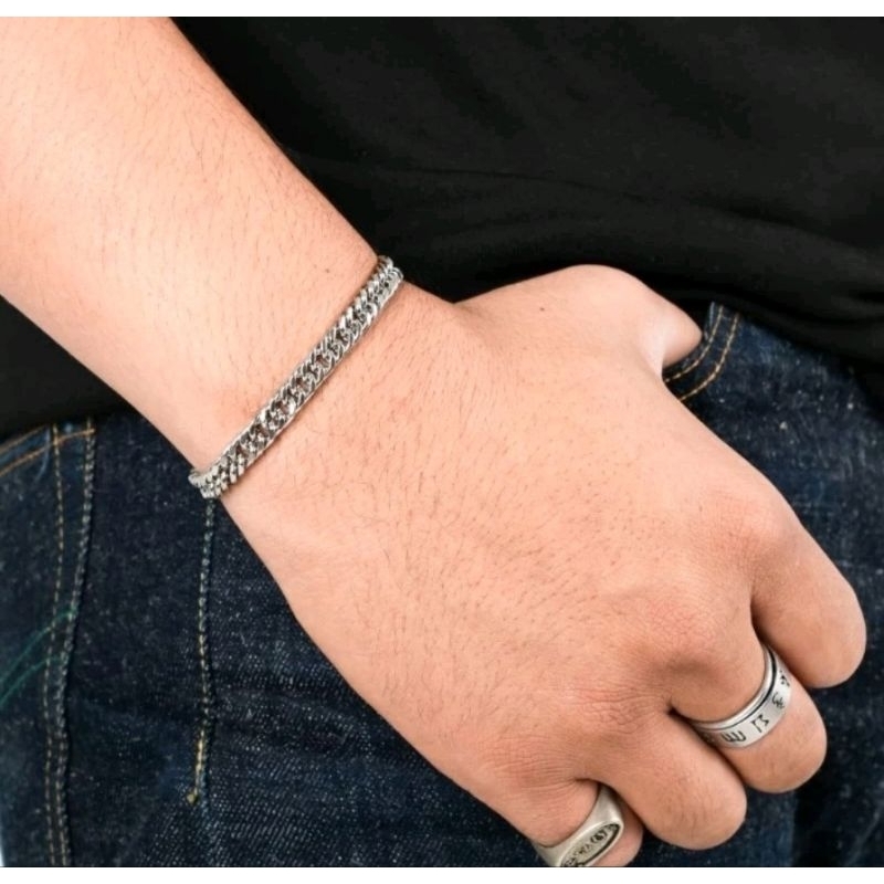 PAKET HEMAT COD GELANG RANTAI TITANIUM PRIA WANITA GELANG TITANIUM TERMURAH