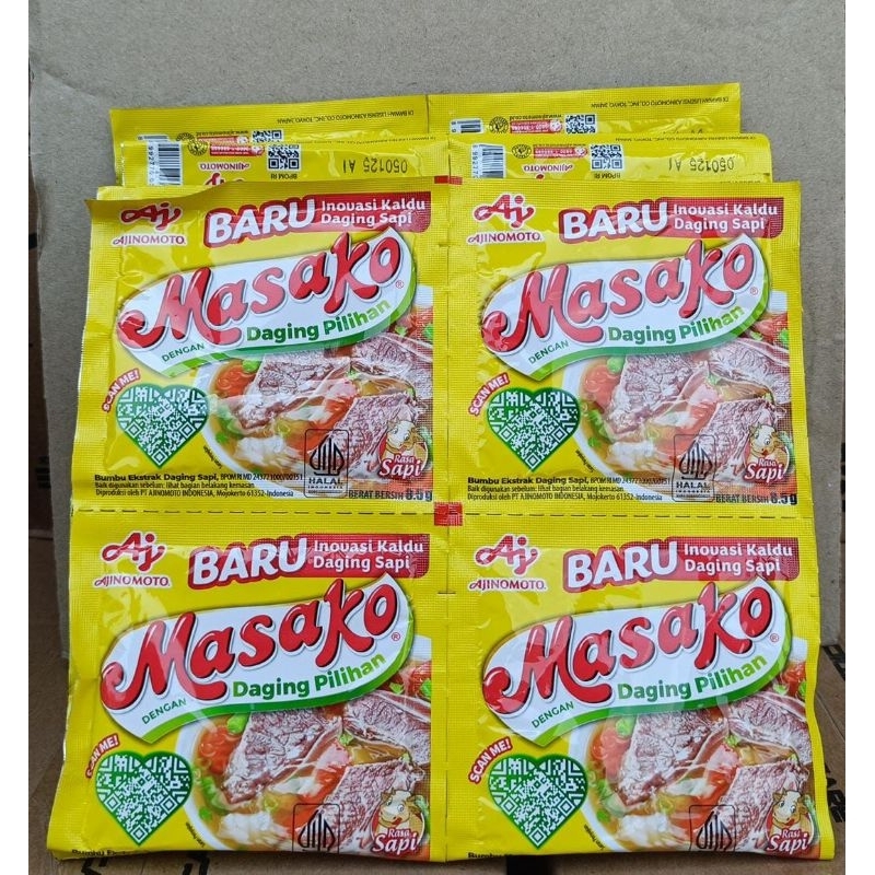 

Masako Bumbu Kaldu Penyedap Rasa Sapi 8.5 gr (1 renteng isi 12pcs)