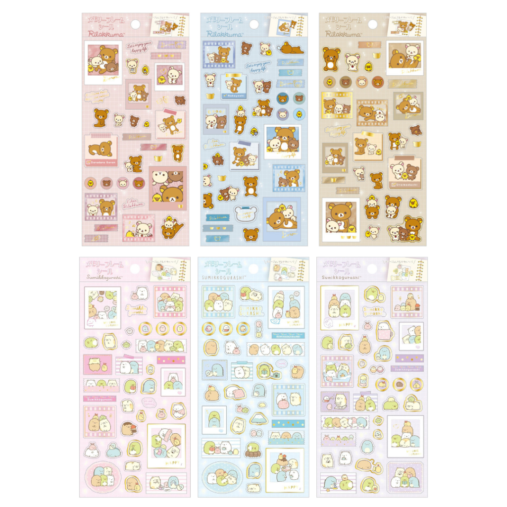 

Sticker San-X Rilakkuma Sumikko Gurashi Korilakkuma Chairoikoguma Kiiroitori Memory Frame Clear Seal Journal Deco Limited Edition