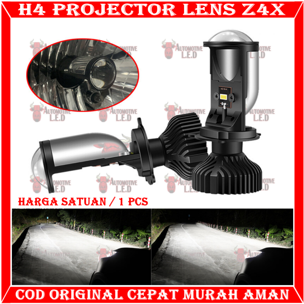 ORIGINAL LAMPU LED Z4X H4 PROJECTOR LENS PRJIE H4 LED MOTOR MOBIL HEADLIGHT H4 PROJIE MINI