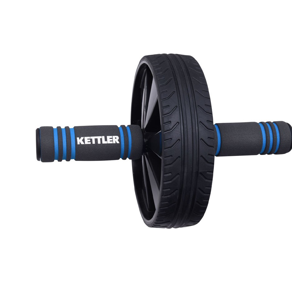 Kettler BKBL 421-000 Double Wheel Exerciser Hitam/Biru, Ukuran 220x195x95mm, Beban Maksimal 100kg