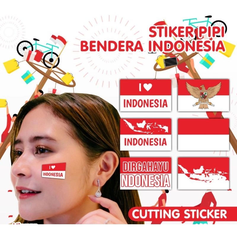 

Stiker Merah Putih 1Lembar 32Pcs Sudah Cutting - Stiker Pipi Tempel Hut RI Agustus