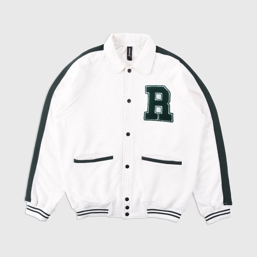 TERBARU Roughneck VB12 Off White Holographic Varsity Jacket