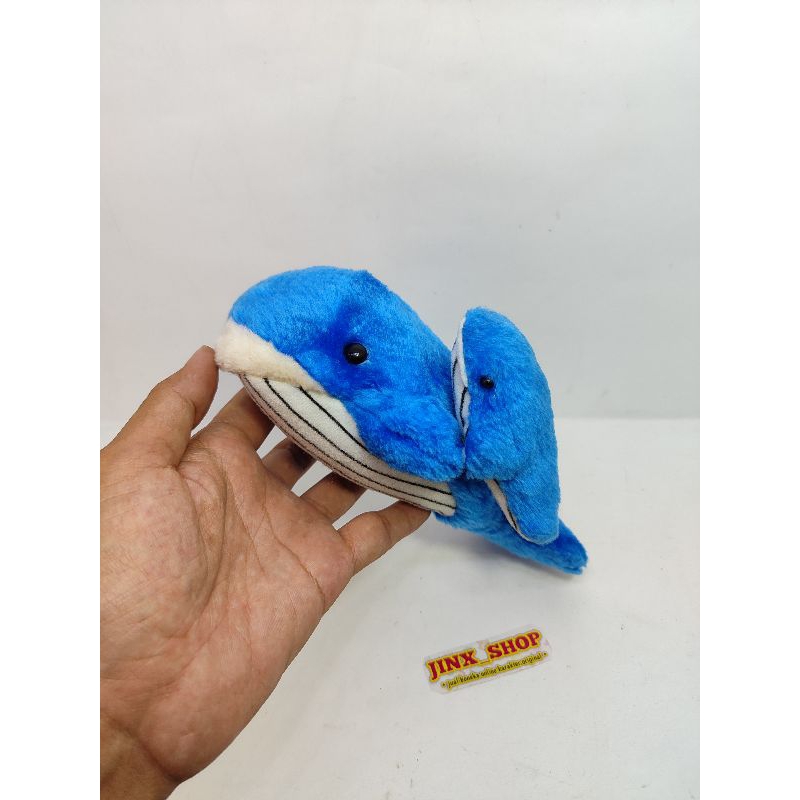 boneka paus biru with baby cute