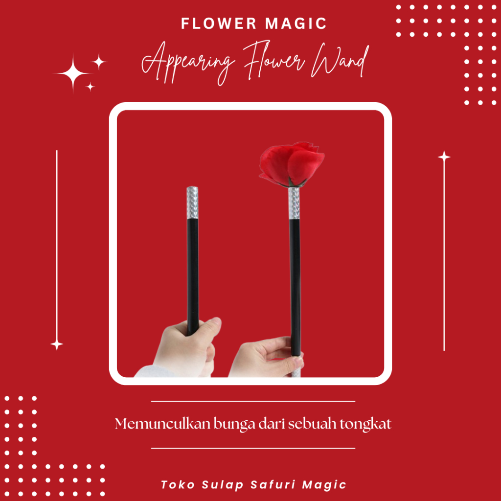 Alat Sulap Appearing Flower Wand - Tongkat Muncul Bunga - Tongkat Bunga - Tongkat Sulap - Toko Sulap