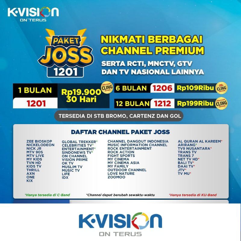 Paket Kvision Joss 1201 1206 GOL Gardiner Optus LGsat Kvision