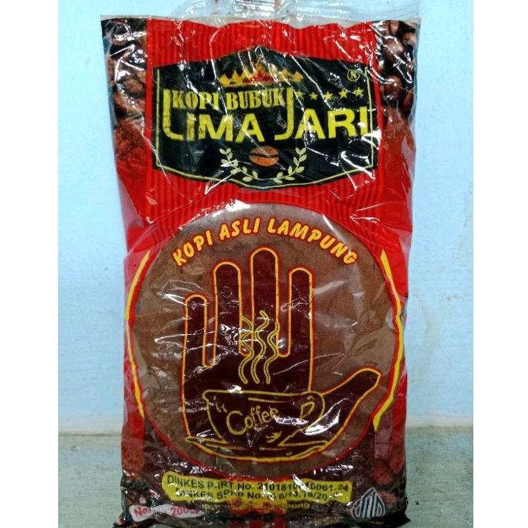 

kopi bubuk cap lima jari asli lampung 200 gram