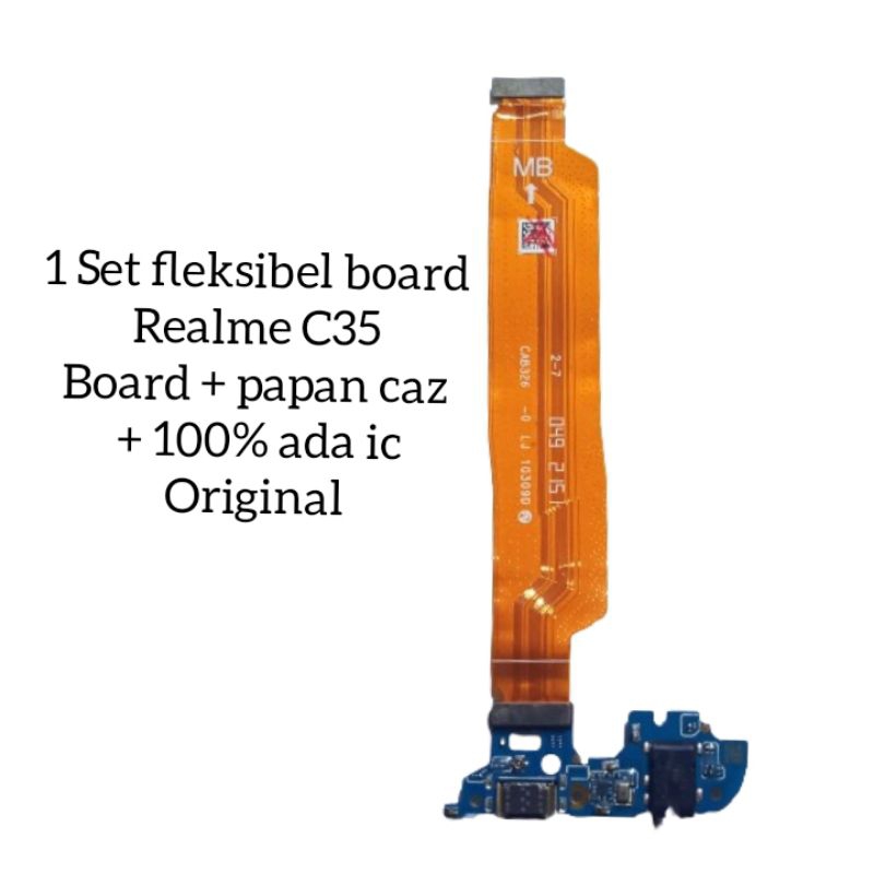 fleksibel board 1set realme C35 ORI CT + ic 100% ori board pcb conektor papann cas  realme c35