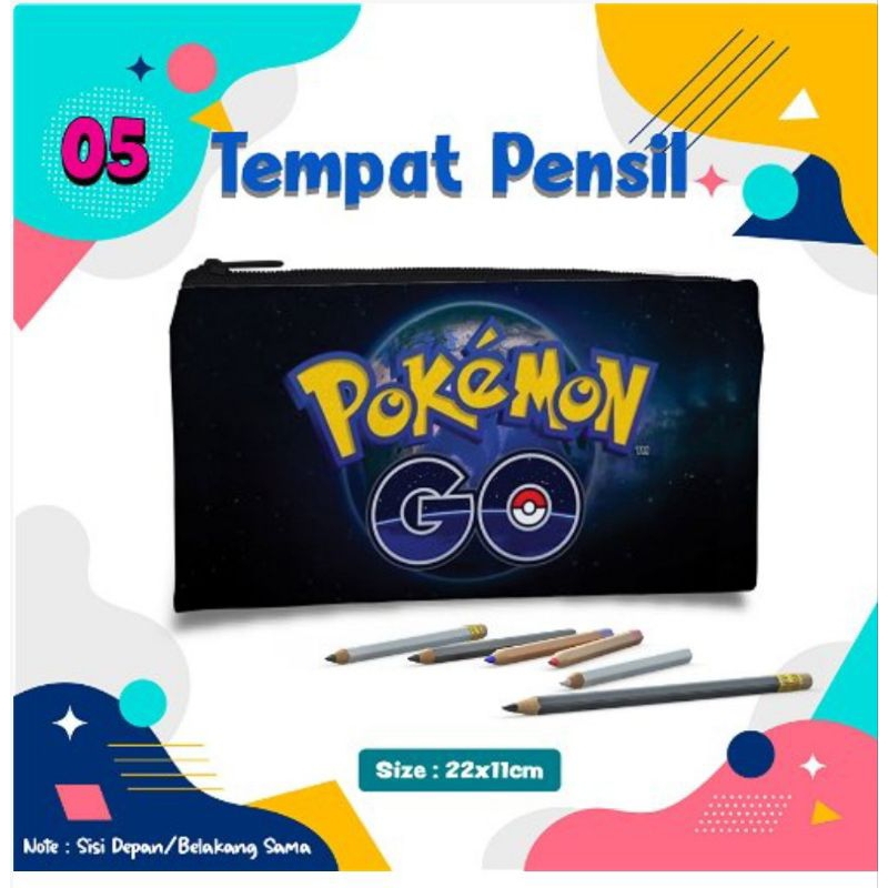 

Tempat pensil/pouch tempat pensil/Tempat alat tulis/ Pencil case pouch karakter kartun Pokemon
