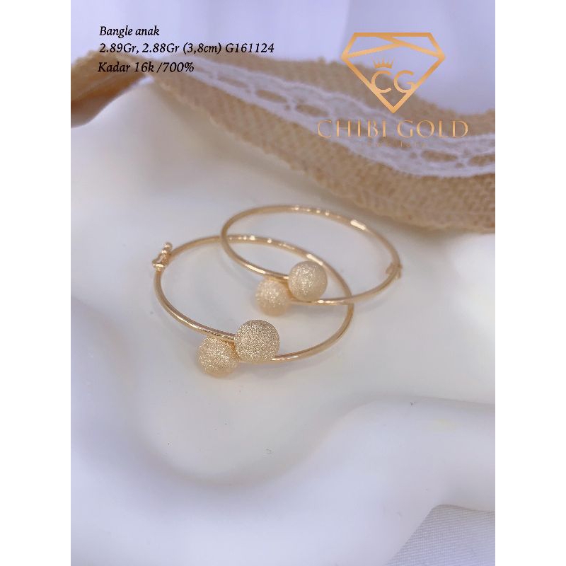 CHIBIGOLD -  Gelang tangan bangle anak emas 700 kadar 16k - chibigold