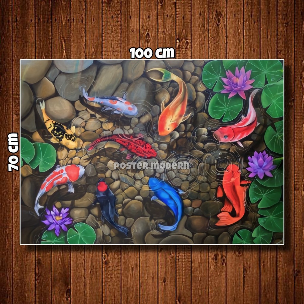 WALLDECOR Poster Gambar IKAN KOI JUMBO Best seller #KOINEW42 Ukuran 100x70cm 150x100cm 200x100cm Ter