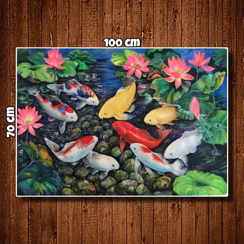 WALLDECOR Poster Gambar IKAN KOI JUMBO Best seller #KOINEW45 Ukuran 100x70cm 150x100cm 200x100cm Ter