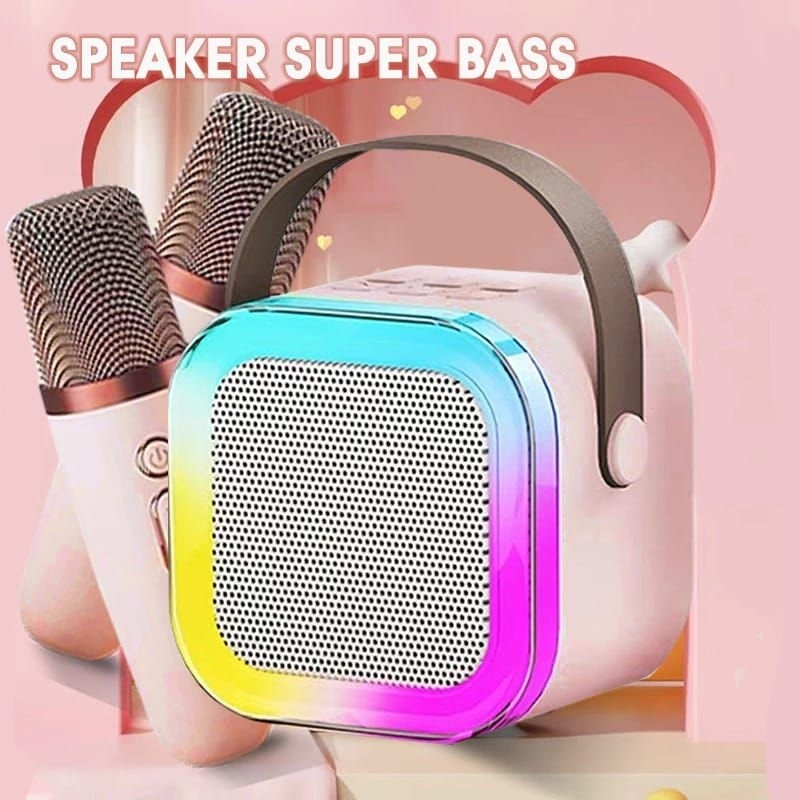 MINI SPEAKER KARAOKE MICROPHONE BLUETOOTH SPEAKER MIC WIRELESS MIKROFON PORTABLE MIC ANAK UNTUK KARA