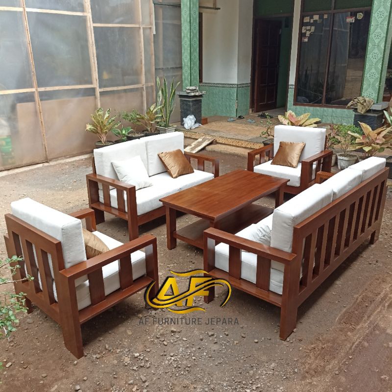 set kursi tamu mewah, kursi tamu kayu jati grade A, kursi tamu busa jok mewah