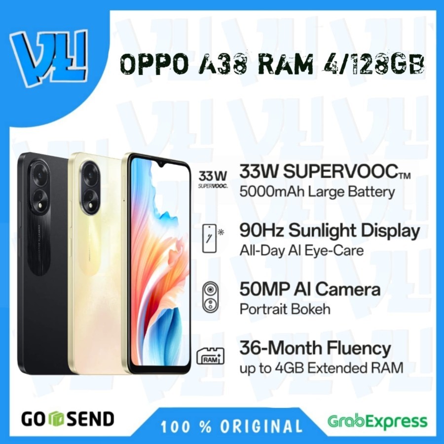Oppo A38 Ram 4/128GB & 6/128GB [ Ram 4GB Internal 128GB - 6GB internal 128GB ] - Garansi Resmi