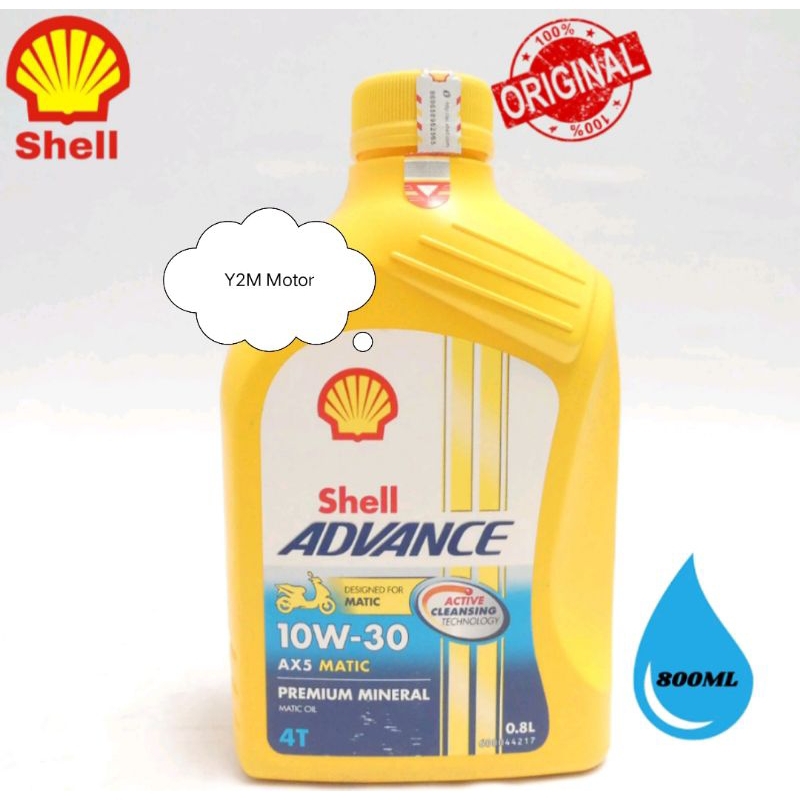 OLI SHELL ADVANCE SCOOTER MATIC AX5 10-30w 800ML for Vario/Scoopy/Mio J/Mio Smile/Fino/X-ride/Beat/S