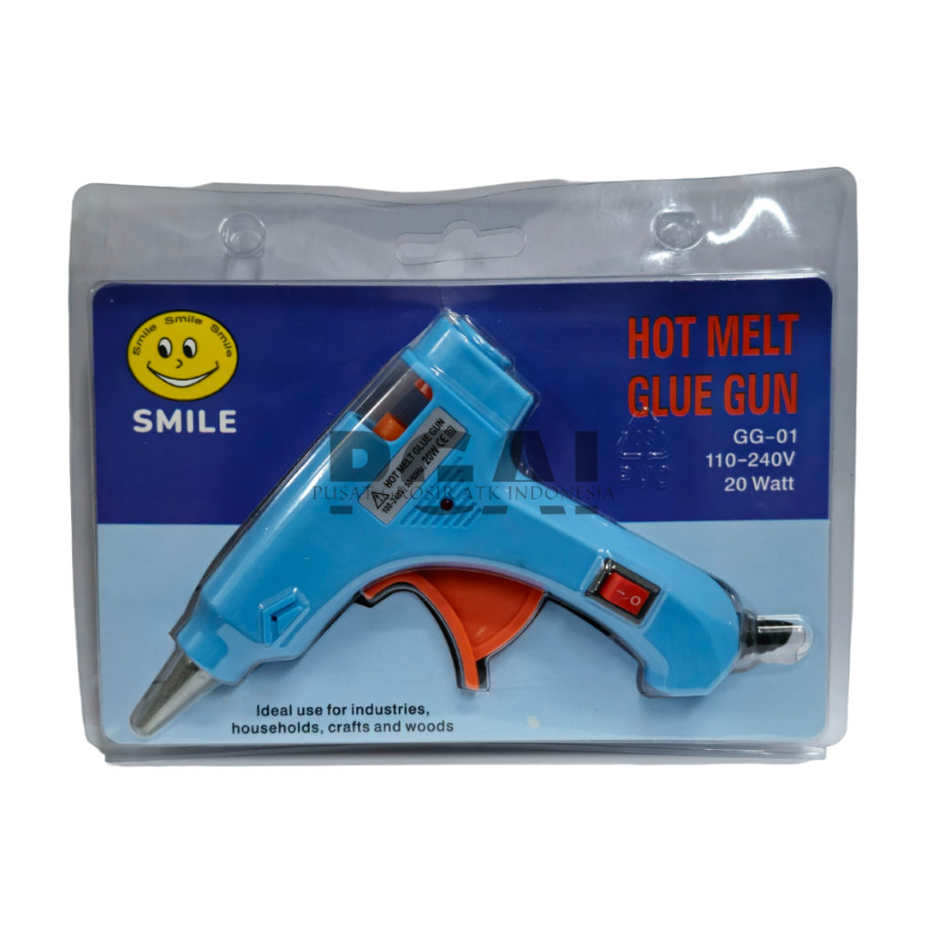 

ALAT LEM TEMBAK HOT MELT GLUE GUN SMILE GG-01 110-240V 20 WATT