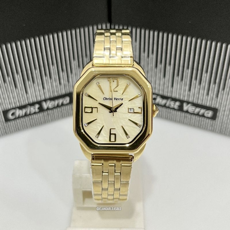 JAM TANGAN WANITA CHRIST VERRA CV 71636L-12 CMP STAINLESS ORIGINAL