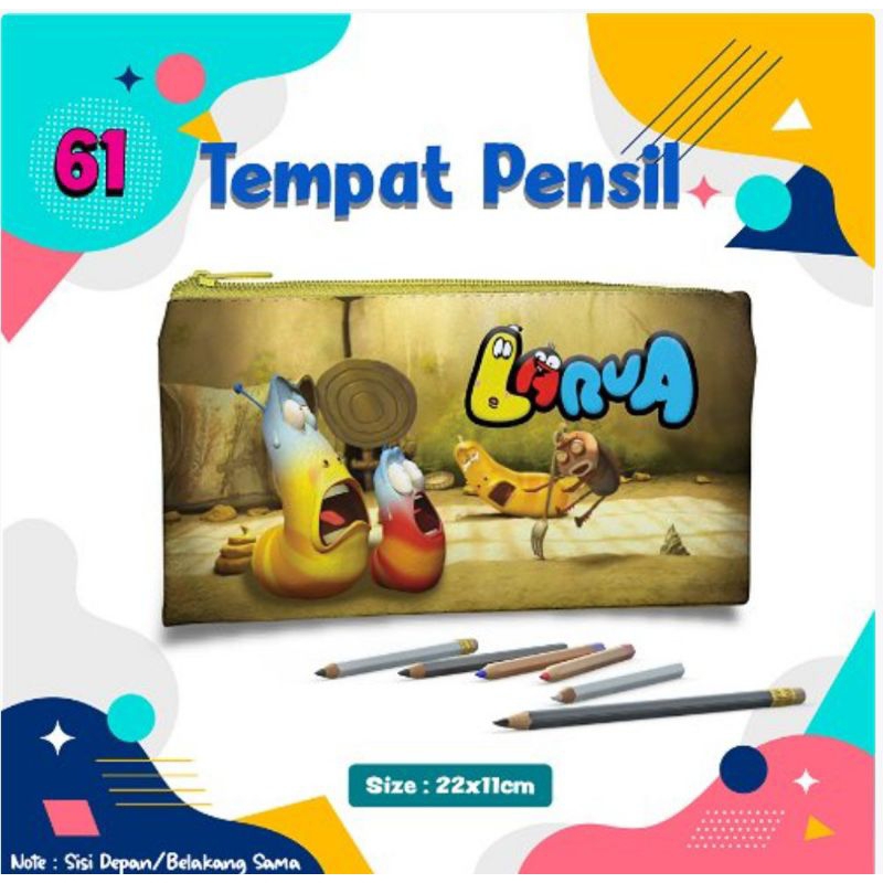

Tempat pensil/ pouch tempat pensil/ Tempat alat tulis/ pencil case pouch karakter kartun Larva