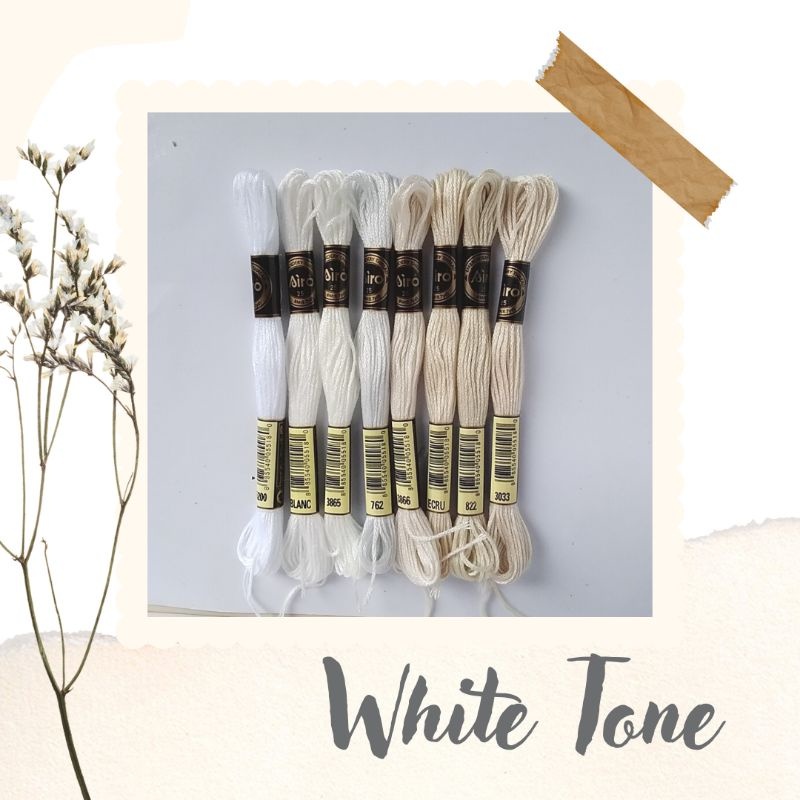 Benang Sulam Airo | Embroidery Thread | WHITE/PUTIH
