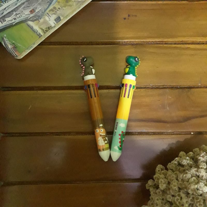 

[READY] Pulpen Karakter Lucu Dino Imut 10 Warna/ Pulpen Warna Warni
