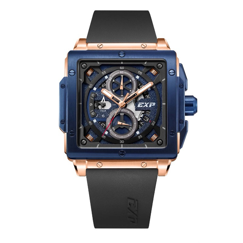 Jam Tangan Pria Expedition 6844 MCRURBU Stainless Steel Rubber Band  Silikon Abu / Grey Silicone Ori