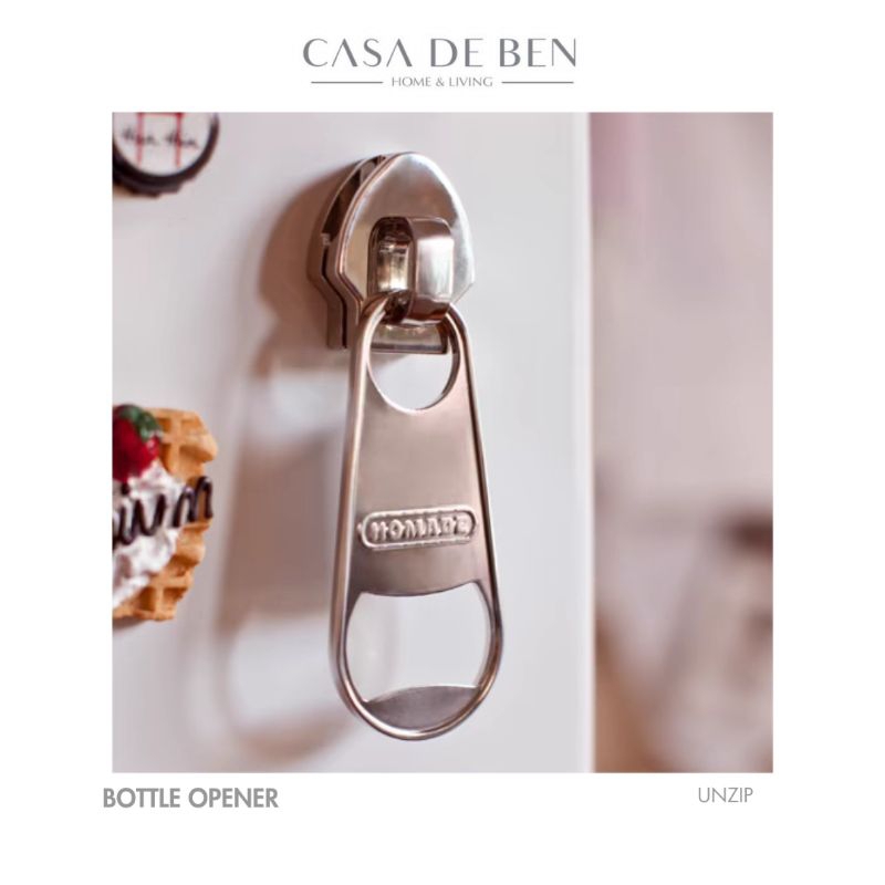 Unzip Bottle Opener Pembuka Tutup Botol Magnet Bir Tempelan Kulkas Fridge Refrigerator Magnet