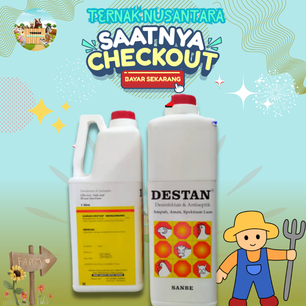 DESTAN 1 LITER SANBE DESINFEKTAN ANTISEPTIK AYAM, SAPI, KAMBING, BABI, DOMBA