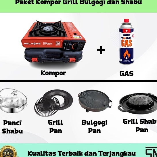 99 BRANDS FESTIVAL Kompor Portable Paket Barbeque Grill Paket Suki Shabu Plus Tabung Gas Paket Kompo