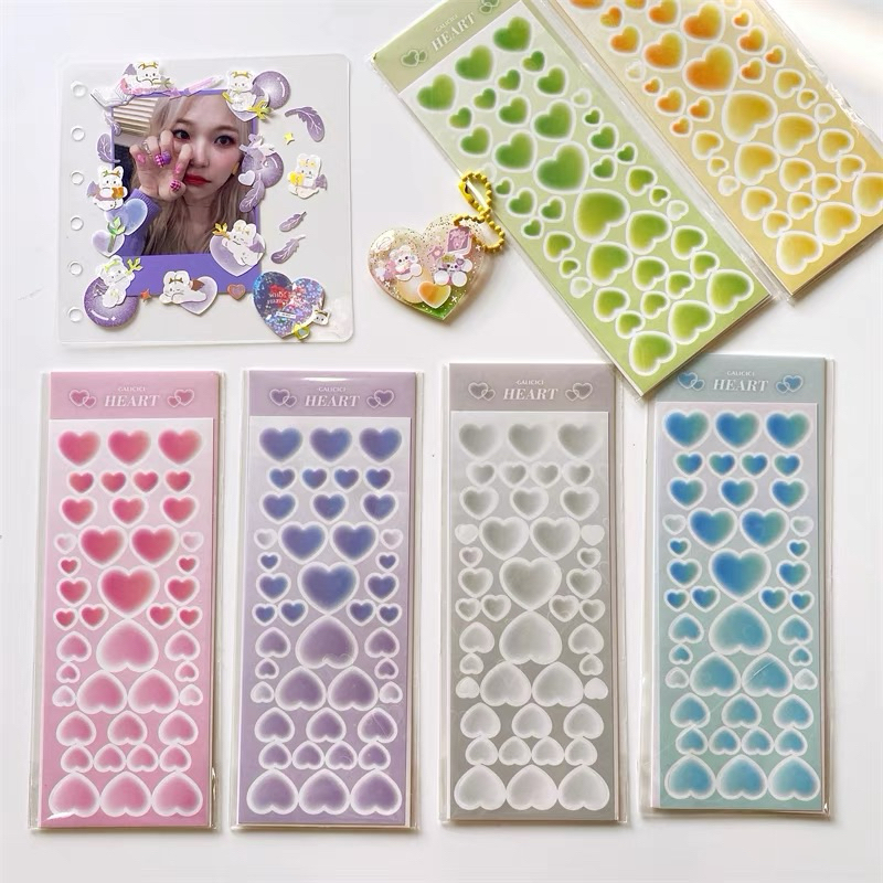 

sticker love heart korea confetti deco photocard glitter readystock B318