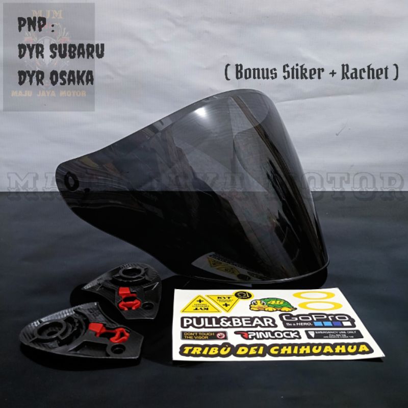 Flat Visor Pnp Dyr Subaru Dyr Osaka / Kaca Helm Dyr Free Rachet / Spoiler Helm