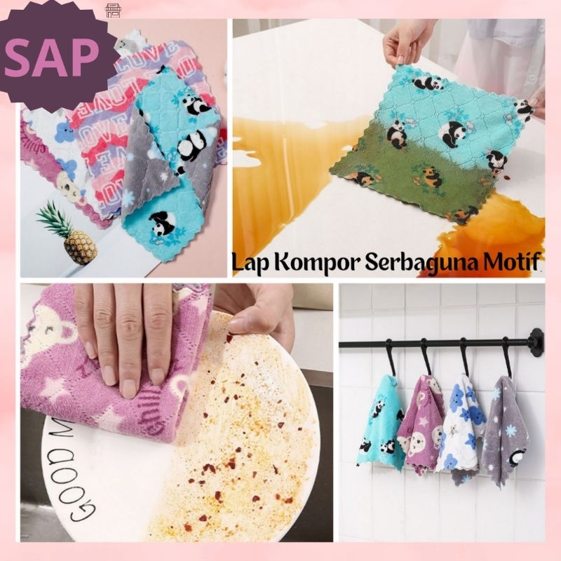 LAP DAPUR kompor Kain Lap Piring Anti Minyak / Lap Cuci Piring handuk lap menyerap