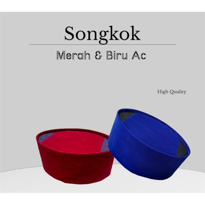 Peci Songkok Warna Merah & Biru Ac // Peci Anak & Dewasa Berkualitas