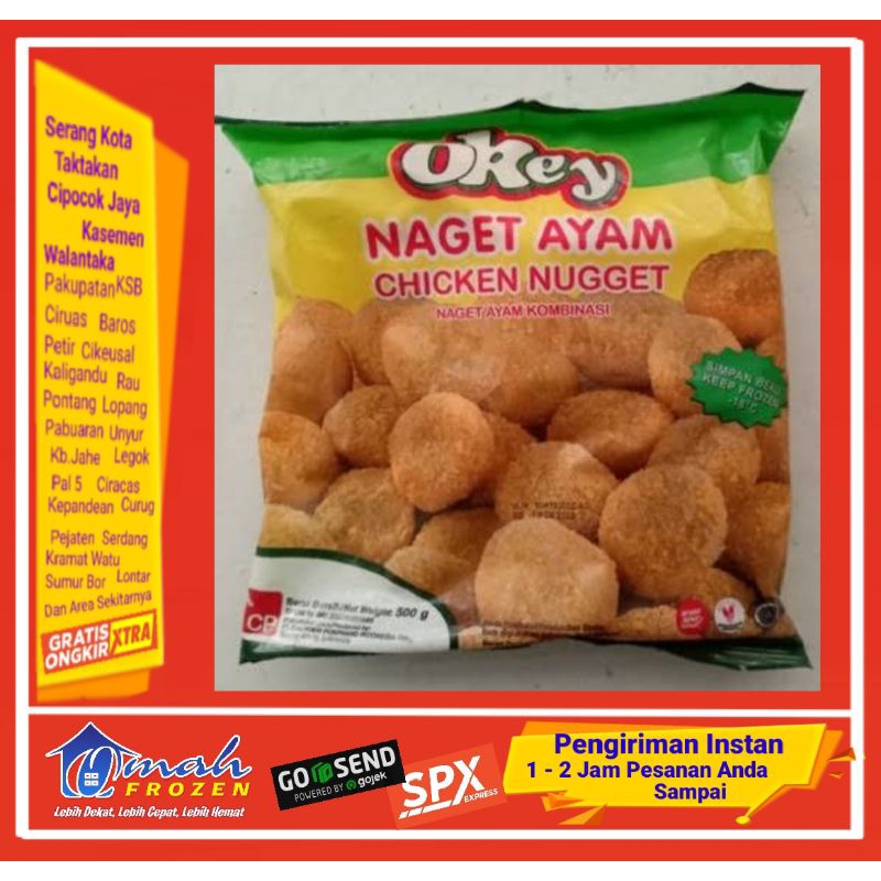 

Nugget Okey 500g,Nugget Ayam,Naget Ayam, Frozen Serang