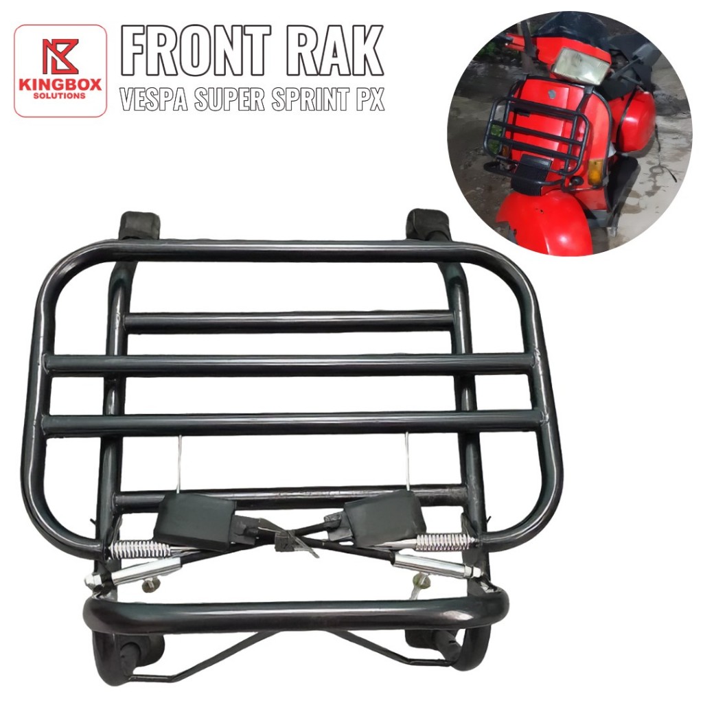 Rak Depan Vespa Super Sprint PX Front Rack Lebar Hitam Crome