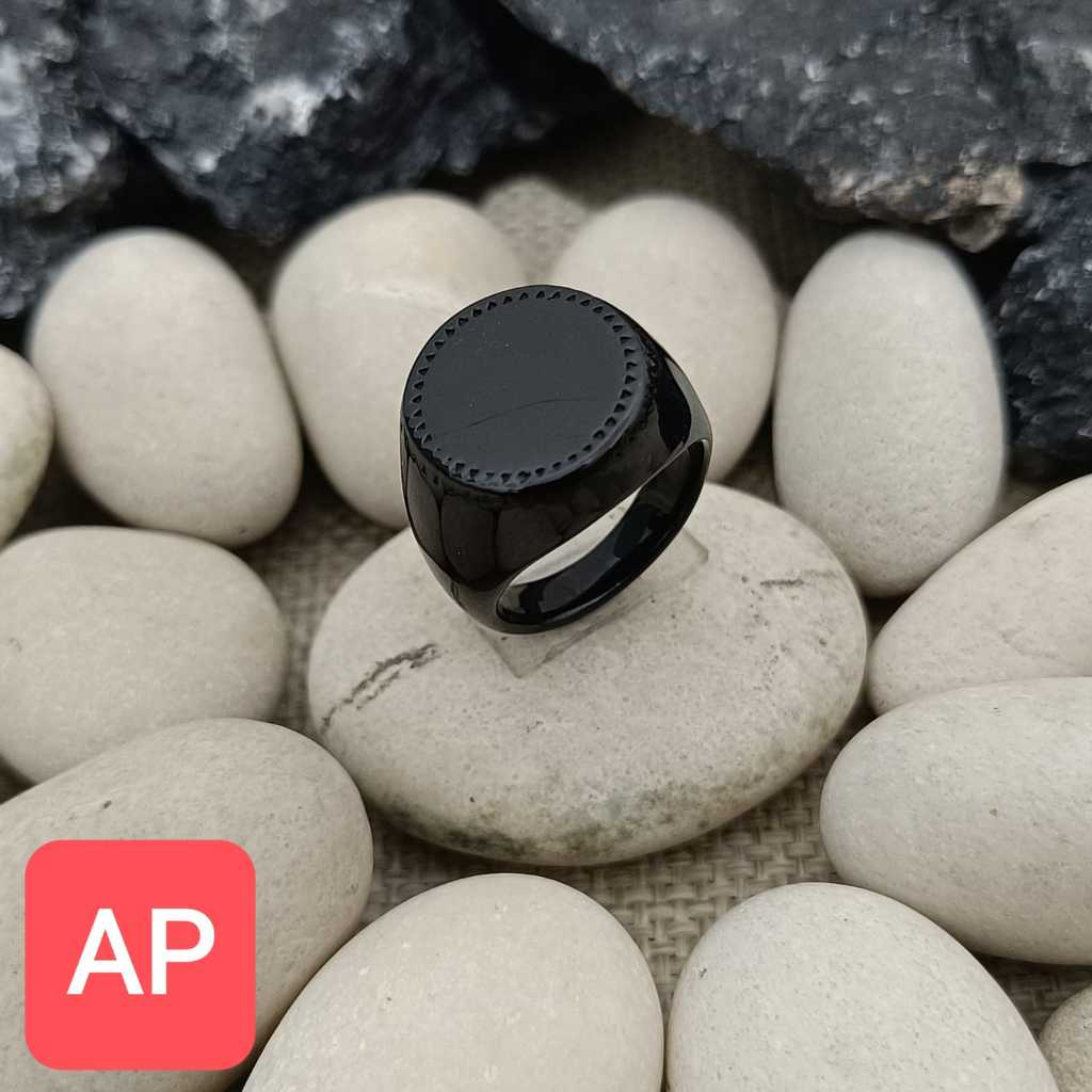 CINCIN TITANIUM BATU ONIK PRIA MODEL BULAT BESAR TERLARIS