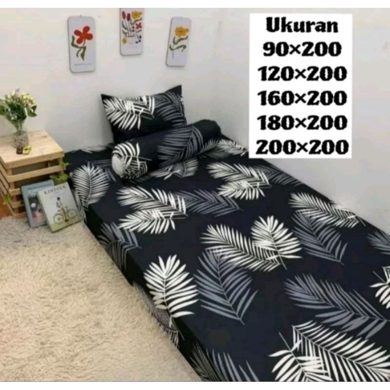 sprei motif daun/sprei palm/sprei janda bolong/sprei estetik