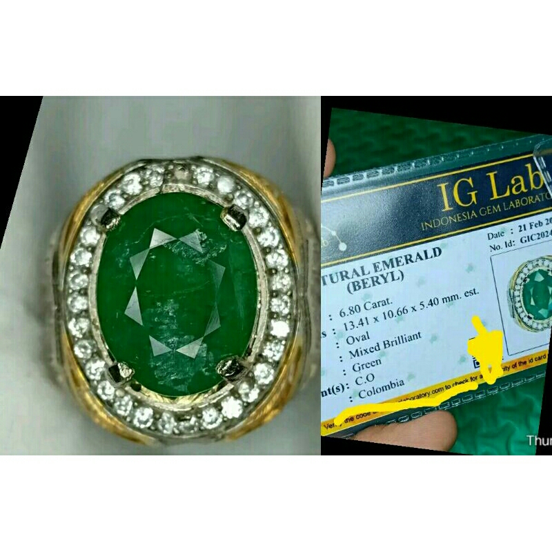 ZAMBRUD COLOMBIA (est) natural emerald beryl plus memo