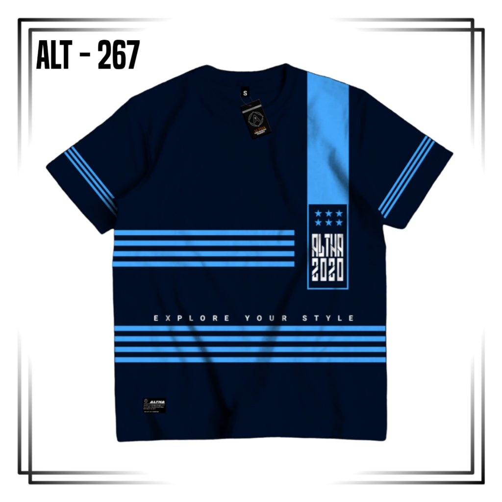 KAOS DISTRO ANAK LAKI-LAKI ALTHA CODE ALT 267 NAVY GARIS || BAJU ANAK LAKI-LAKI 1-12 TAHUN (COD)