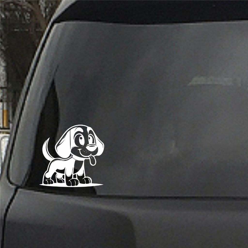 CUTTING STICKER ANJING DOG STIKER KACA MOBIL KEREN LUCU