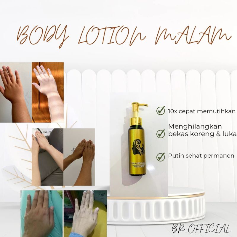 BRbeauty BODY LOTION MALAM 10x EXTRA WHITENING handbody lotion HB pemutih badan viral paling ampuh! 