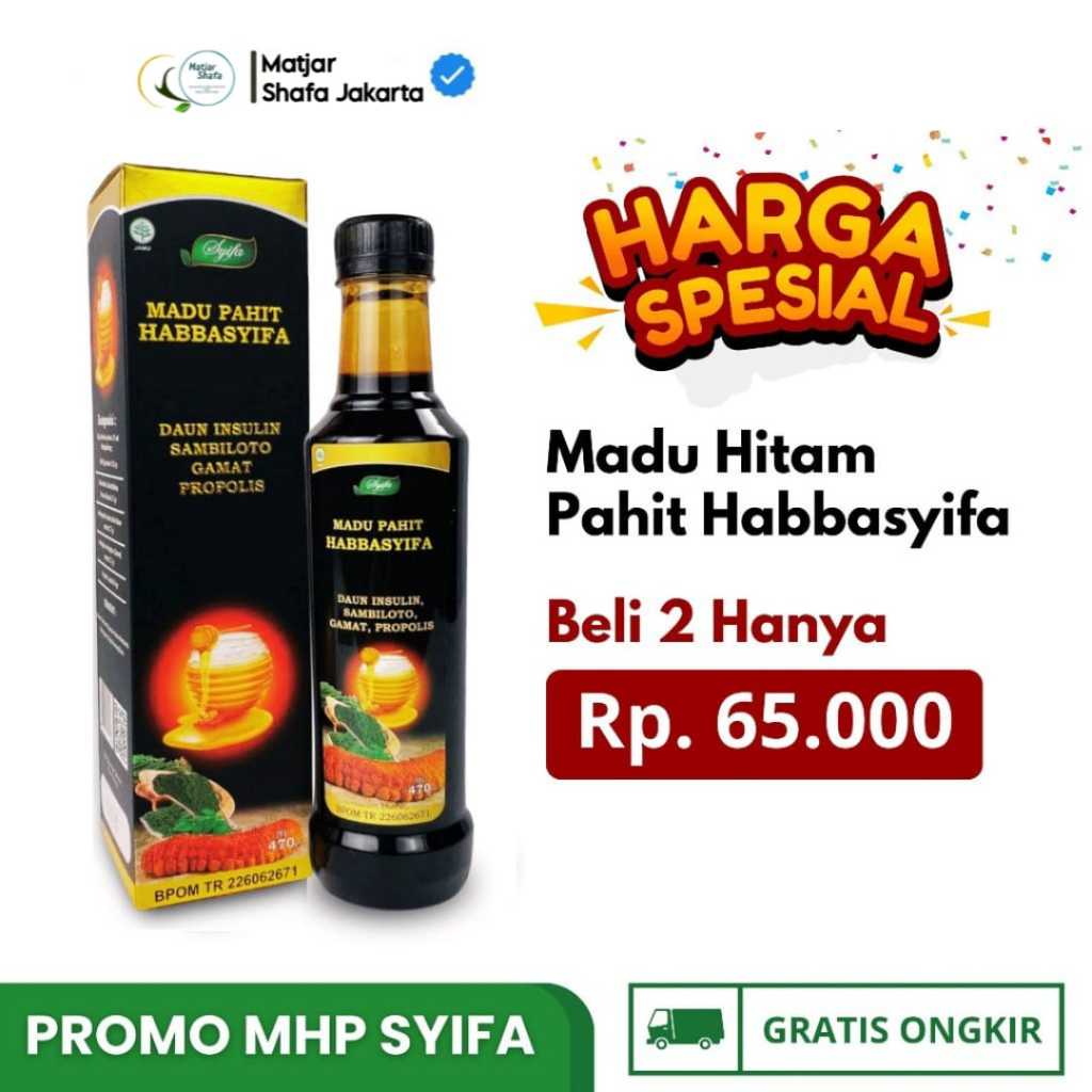 

Promo I Paket 2 Botol Madu Hitam Pahit Habbasyifa 470gr