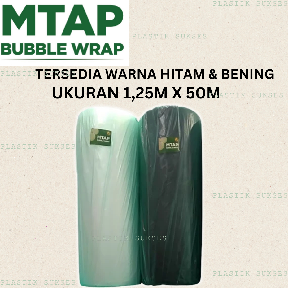 

Bubble Wrap Tebal Hitam/Bening Packing Ukuran 1,25M x 50M/ Roll