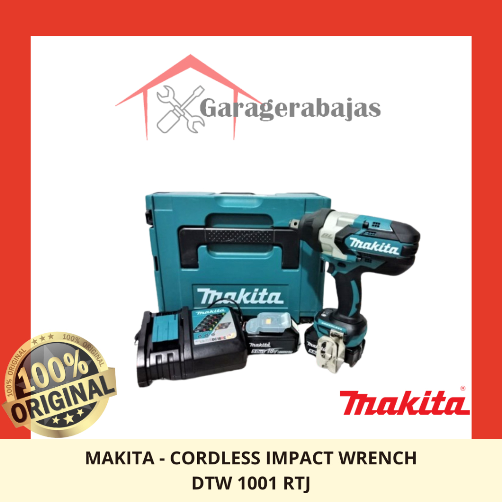 Makita - Cordless Impact Wrench /Pembuka Baut Cordless DTW1001RTJ / DTW 1001 RTJ