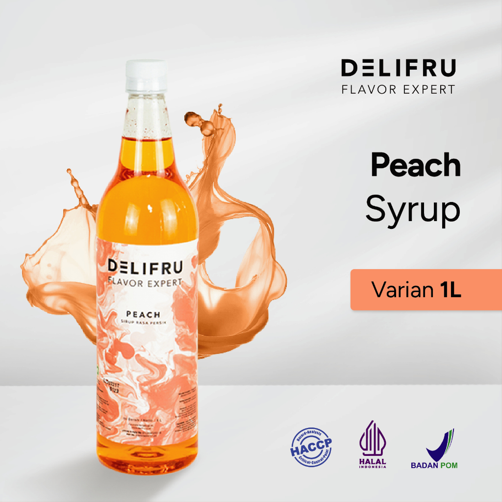 

Delifru Peach Syrup 1 Liter - Sirup Persik